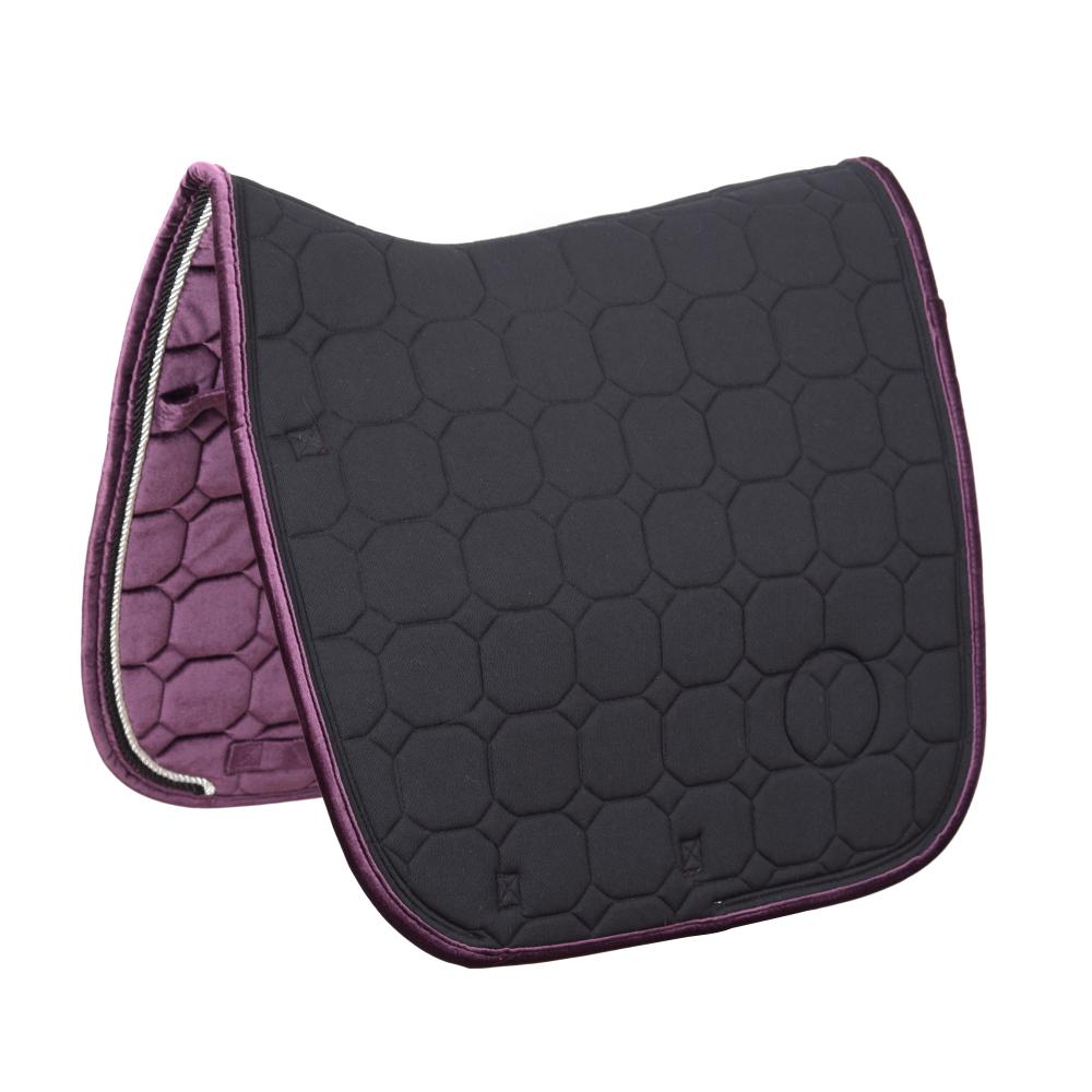 Velvet fabric quilting saddle pads comfortable and breathable skin-friendly horse equestrian factory supplies