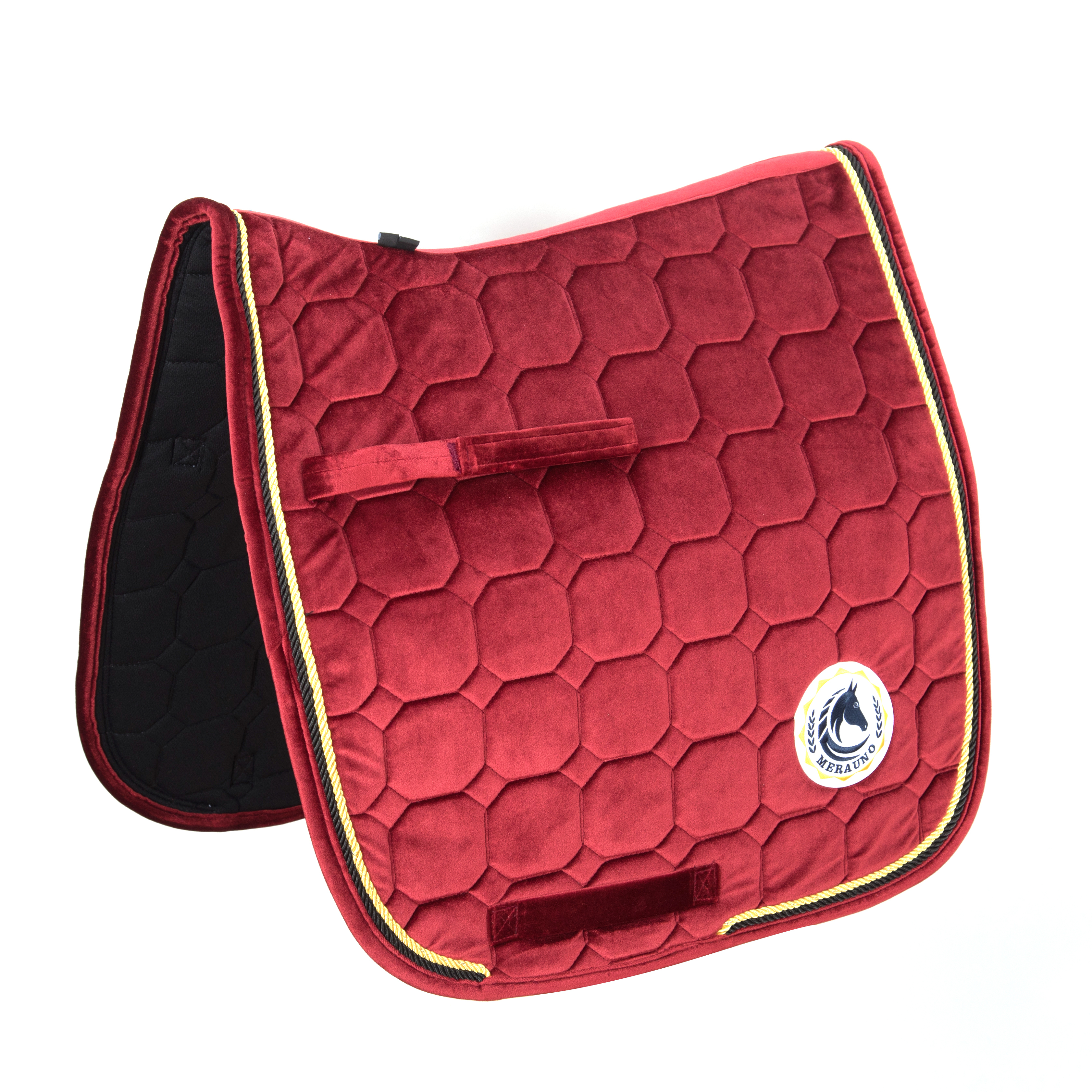 Velvet fabric quilting saddle pads comfortable and breathable skin-friendly horse equestrian factory supplies