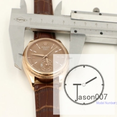 ROLEX Cellini Moonphase 39MM Brown Dial Everose Automatic Movement Brown Leather Stape AYZ22502031820