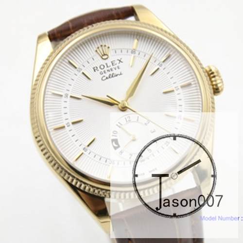ROLEX Cellini Moonphase 39MM Yellow Gold Automatic Movement Brown Leather Stape AYZ215202031820