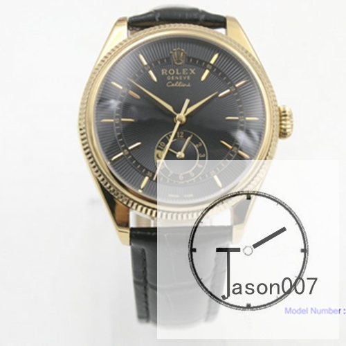 ROLEX Cellini Moonphase 39MM Yellow Gold Black Dial Automatic Movement Black Leather Stape AYZ22202031820