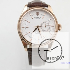 ROLEX Cellini Date Everose White Dial 39MM Automatic Movement Brown Leather Strap Mens Watch AYZ210202031810
