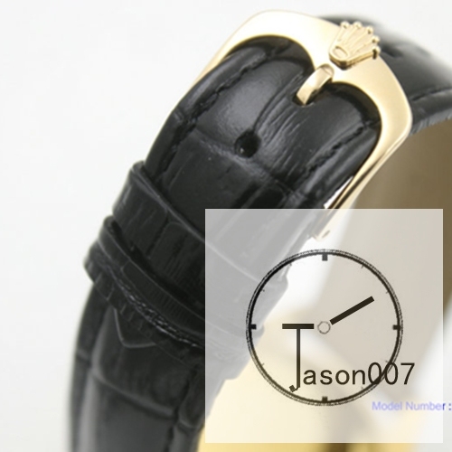 ROLEX Cellini Moonphase 39MM Yellow Gold Black Dial Automatic Movement Black Leather Stape AYZ22202031820