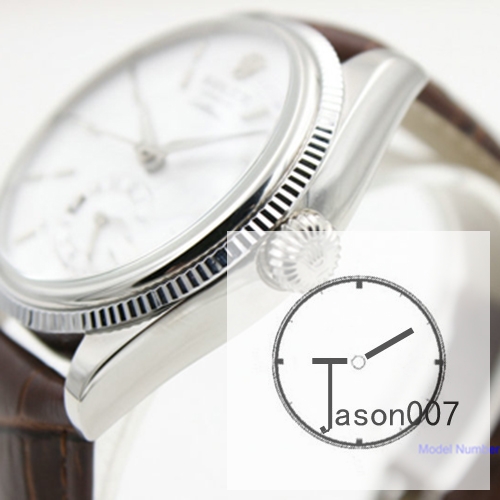 ROLEX Cellini Moonphase White Dial 39MM Automatic Movement Brown Leather Strap Mens Watch AYZ109202031890