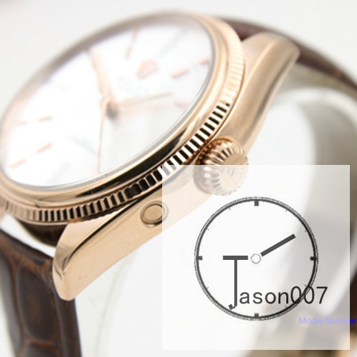 ROLEX Cellini Time Everose White Dial 39MM Automatic Movement Brown Leather Strap Mens Watch AYZ21202031800