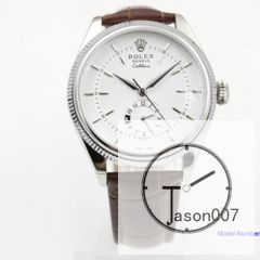ROLEX Cellini Moonphase White Dial 39MM Automatic Movement Brown Leather Strap Mens Watch AYZ109202031890