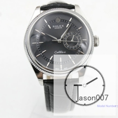 ROLEX Cellini Date Black Dial 39MM Automatic Movement Black Leather Strap Mens Watch AYZ117202031890