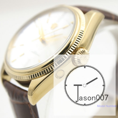 ROLEX Cellini Time Yello Gold White Dial 39MM Automatic Movement Black Leather Strap Mens Watch AYZ114202031890