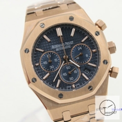 Audermars Piguet Royal Oak 41MM Quartz Chronograph Rose Gold Case Blue Face Mens Watch AU36066030
