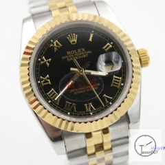 ROLEX DATEJUST 36MM Two Tone Black Dial Automatic Stainless Steel Mens Watch AJL1778975690