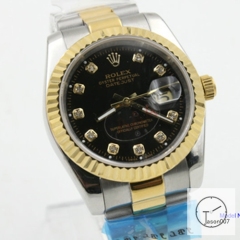 ROLEX DATEJUST 36MM Two Tone Black Dial Automatic Stainless Steel Mens Watch AJL1718975690