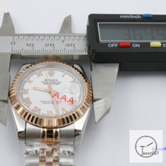 ROLEX DATEJUST 36mm Everose Two Tone White Dial Automatic Stainless Steel Mens Watch AJL269895710