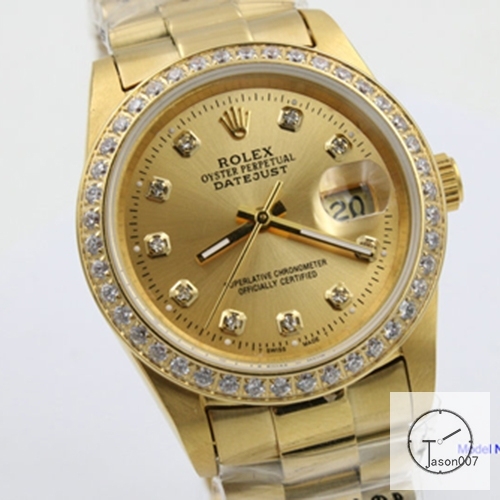 ROLEX DATEJUST 36MM Yellow Gold Gold Dial Diamond Bezel Automatic Stainless Steel Mens Watch AJL1708975690