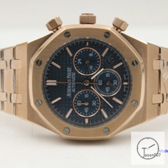 Audermars Piguet Royal Oak 41MM Quartz Chronograph Rose Gold Case Blue Face Mens Watch AU36066030