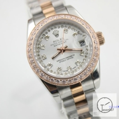 ROLEX DATEJUST 28MM Everose Two Tone Silver Dial Automatic Stainless Steel Ladies Watch AJL285975610