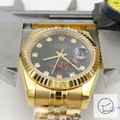 ROLEX DATEJUST 36mm Black Dial Yellow Gold Automatic Stainless Steel Mens Watch AJL159895790
