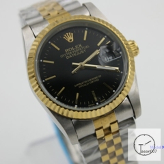 ROLEX DATEJUST 36MM Two Tone Black Dial Automatic Stainless Steel Mens Watch AJL11208975690