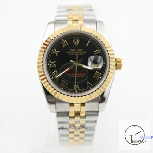 ROLEX DATEJUST 36MM Two Tone Black Dial Automatic Stainless Steel Mens Watch AJL111975690