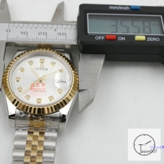 ROLEX DATEJUST 36MM Two Tone Silver Diamond Dial Automatic Stainless Steel Mens Watch AJL11178975690