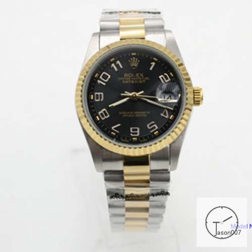 ROLEX DATEJUST 36MM Two Tone Black Number Dial Automatic Stainless Steel Mens Watch AJL11218975690