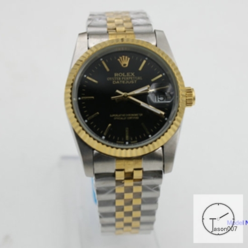 ROLEX DATEJUST 36MM Two Tone Black Dial Automatic Stainless Steel Mens Watch AJL11208975690