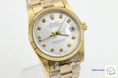 ROLEX DATEJUST 36MM Yellow Gold White Dial Automatic Stainless Steel Mens Watch AJL11298975690