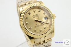 ROLEX DATEJUST 36MM Yellow Gold Dial Automatic Stainless Steel Mens Watch AJL11308975690