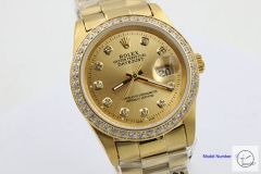 ROLEX DATEJUST 36MM Yellow Gold Diamond Bezel Dial Automatic Stainless Steel Mens Watch AJL11338975690