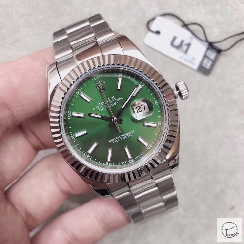 U1 Factory Rolex Oyster Perpetual Datejust 41MM Green Dial Automatic Stainless Steel Mens Watch AJL217289725620