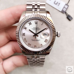 U1 Factory Rolex Oyster Perpetual Datejust 41MM Silver Roman Dial Automatic Stainless Steel Jubilee Bracelet Mens Watch AJL216838975640