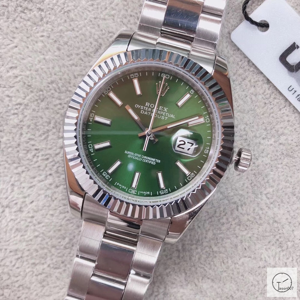 U1 Factory Rolex Oyster Perpetual Datejust 41MM Green Dial Automatic Stainless Steel Mens Watch AJL2169718975620
