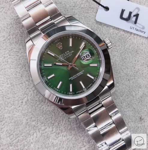 U1 Factory Rolex Oyster Perpetual Datejust 41MM Green Dial Automatic Stainless Steel Mens Watch AJL214989756920