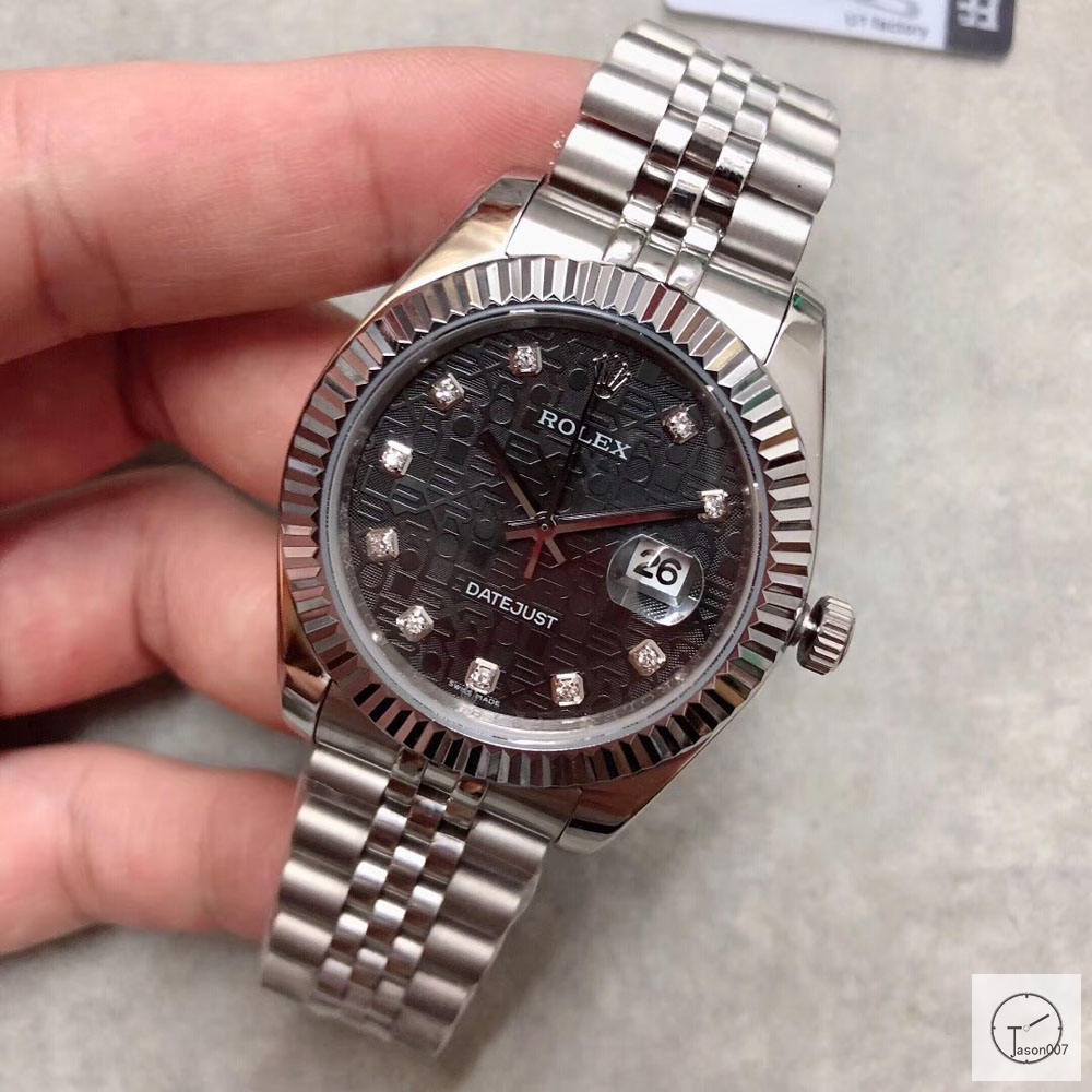 U1 Factory Rolex Oyster Perpetual Datejust 41MM Dark Rhodium Diamond Dial Automatic Stainless Steel Jubilee Bracelet Mens Watch AJLU21658975640