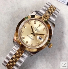 U1 Factory Rolex Oyster Perpetual Datejust 41MM Two Tone Gold Diamond Dial Automatic Stainless Steel Jubilee Bracelet Mens Watch AJU21789756960
