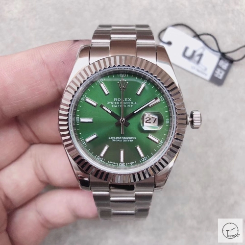 U1 Factory Rolex Oyster Perpetual Datejust 41MM Green Dial Automatic Stainless Steel Mens Watch AJL217289725620