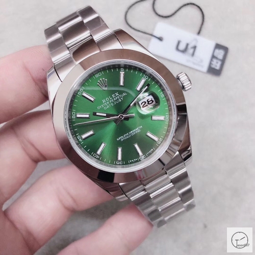 U1 Factory Rolex Oyster Perpetual Datejust 41MM Green Dial Automatic Stainless Steel Mens Watch AJL214989756920