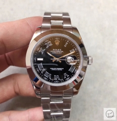 U1 Factory Rolex Oyster Perpetual Datejust 41MM Black Roman Dial Automatic Stainless Steel Mens Watch AJL214889756920