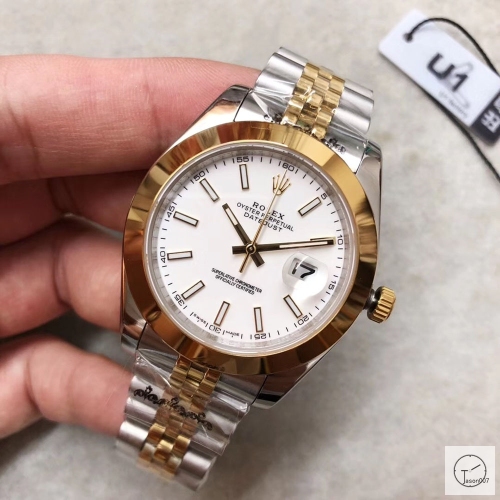 U1 Factory Rolex Oyster Perpetual Datejust 41MM Two Tone Silver Dial Automatic Stainless Steel Mens Watch AJLU21778975660