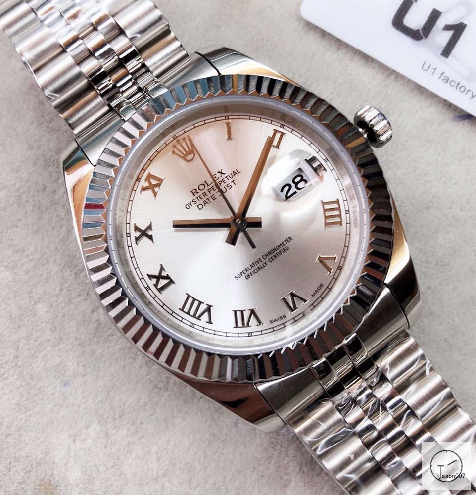 U1 Factory Rolex Oyster Perpetual Datejust 41MM Silver Roman Dial Automatic Stainless Steel Jubilee Bracelet Mens Watch AJL216838975640