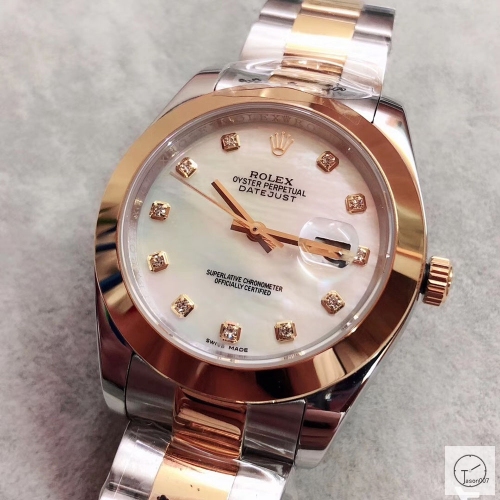 U1 Factory Rolex Oyster Perpetual Datejust 41MM Two Tone Natual Shell Dial Automatic Stainless Steel Mens Watch AJU21758975660