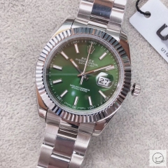 U1 Factory Rolex Oyster Perpetual Datejust 41MM Green Dial Automatic Stainless Steel Mens Watch AJL217289725620