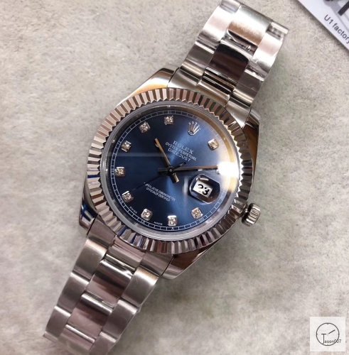 U1 Factory Rolex Oyster Perpetual Datejust 41MM Blue Diamond Dial Automatic Stainless Steel Mens Watch AJLU21578975620