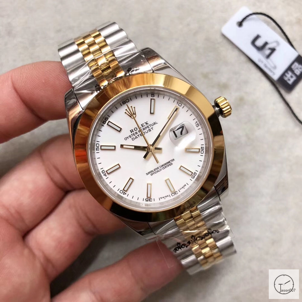 U1 Factory Rolex Oyster Perpetual Datejust 41MM Two Tone Silver Dial Automatic Stainless Steel Mens Watch AJLU21778975660