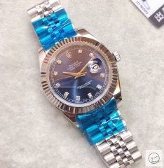 U1 Factory Rolex Oyster Perpetual Datejust 41MM Blue Diamond Dial Automatic Stainless Steel Mens Watch AJL2156789756940