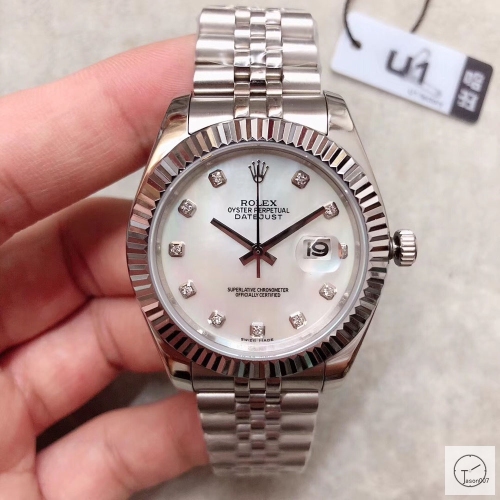 U1 Factory Rolex Oyster Perpetual Datejust 41MM White Shell Dial Automatic Stainless Steel Mens Watch AJL21648975640