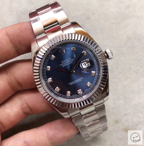 U1 Factory Rolex Oyster Perpetual Datejust 41MM Blue Diamond Dial Automatic Stainless Steel Mens Watch AJLU21578975620