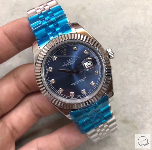 U1 Factory Rolex Oyster Perpetual Datejust 41MM Blue Diamond Dial Automatic Stainless Steel Mens Watch AJL2156789756940