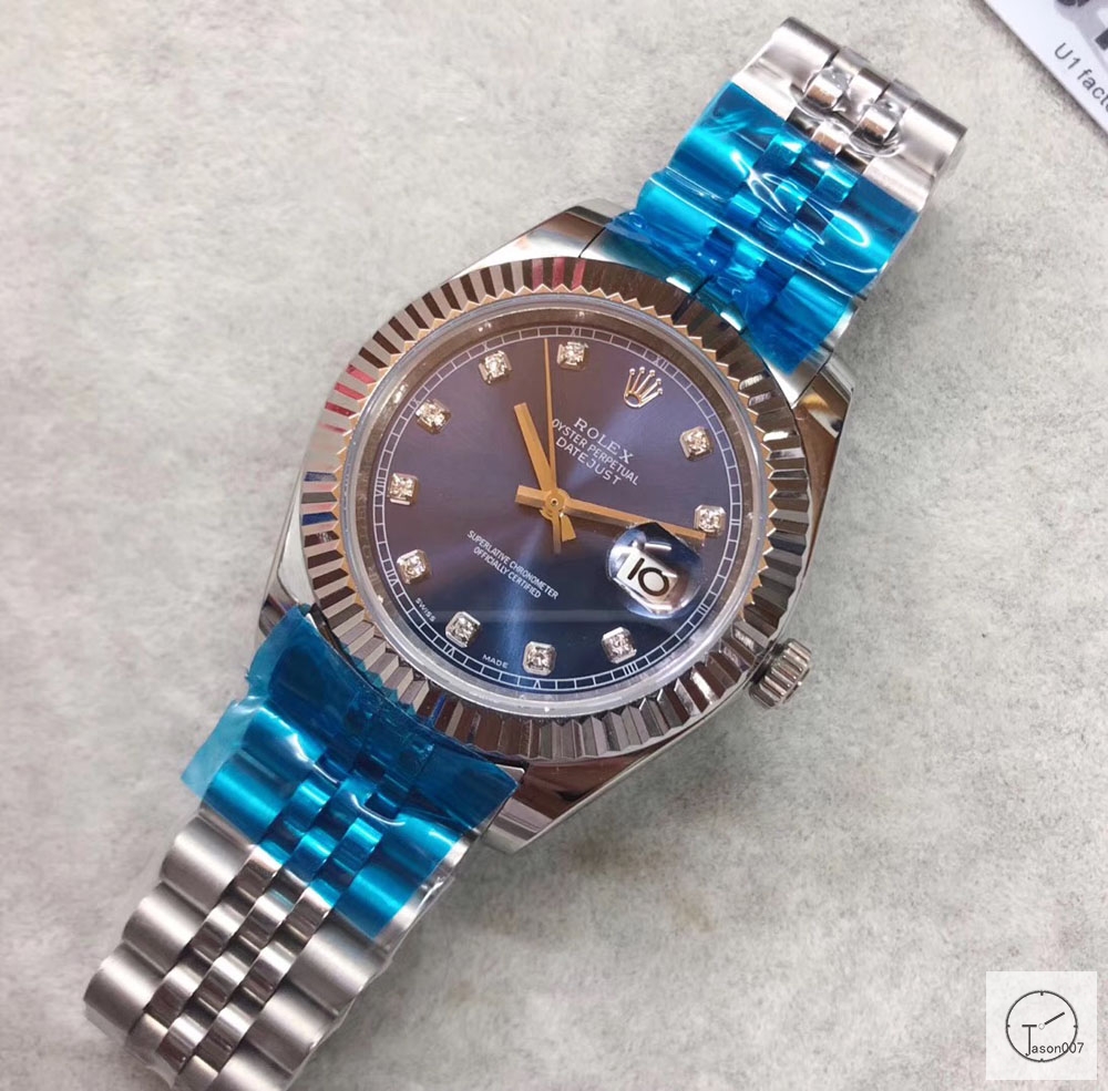 U1 Factory Rolex Oyster Perpetual Datejust 41MM Blue Diamond Dial Automatic Stainless Steel Mens Watch AJL2156789756940