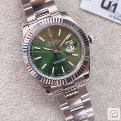 U1 Factory Rolex Oyster Perpetual Datejust 41MM Green Dial Automatic Stainless Steel Mens Watch AJL217289725620