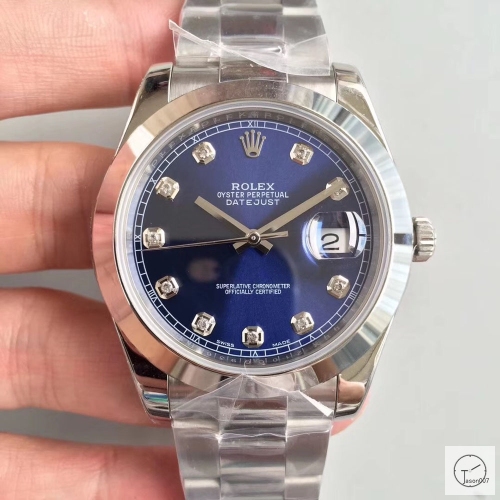 U1 Factory Rolex Oyster Perpetual Datejust 41MM Blue Diamond Dial Automatic Stainless Steel Mens Watch AJL214689756920